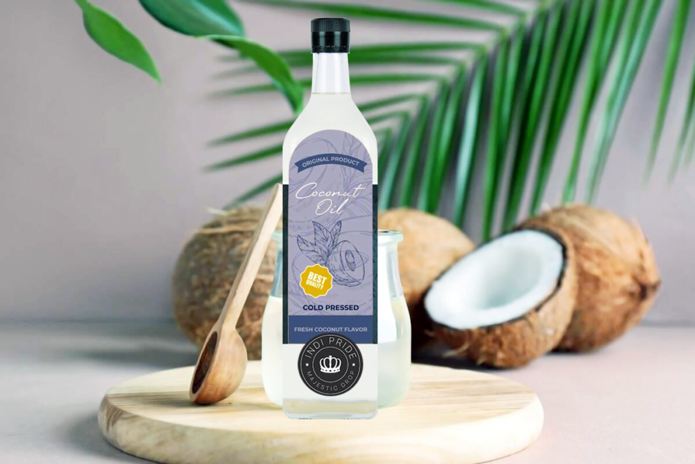 wooden cold pressed coconut oil