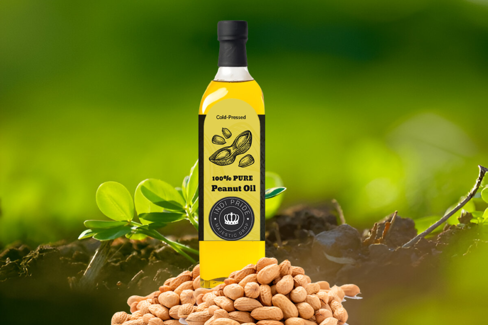 wooden cold pressed groundnut oil