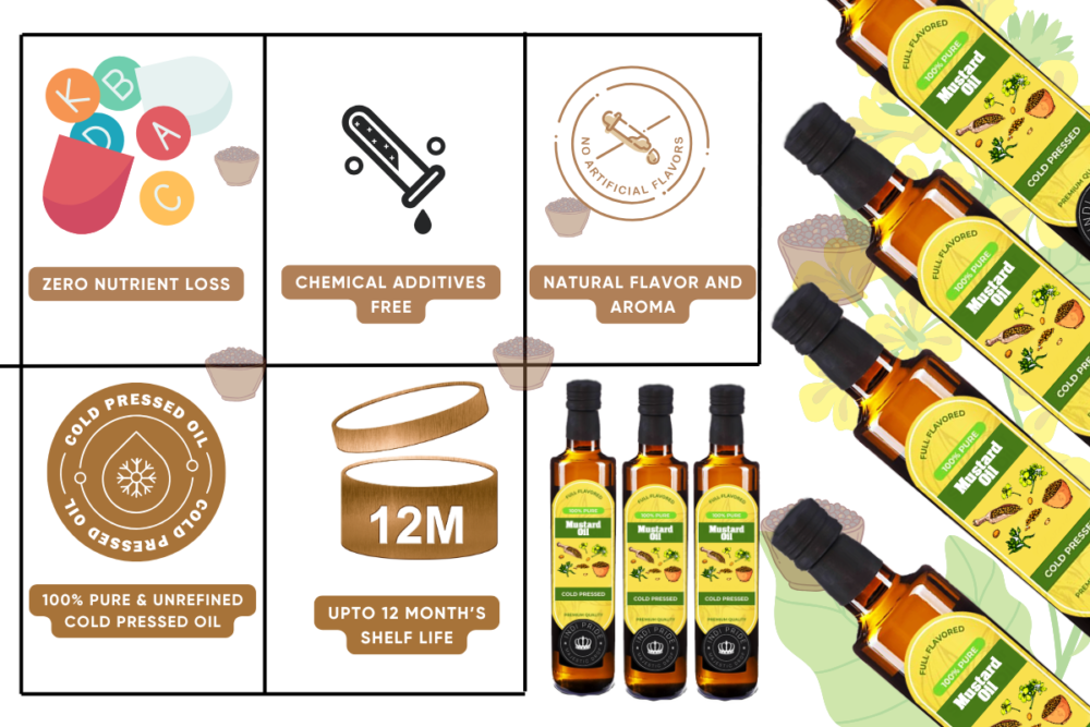 IndiPride Cold Pressed Mustard Oil 1L,5L Organic, Pure & Unrefined - Image 3